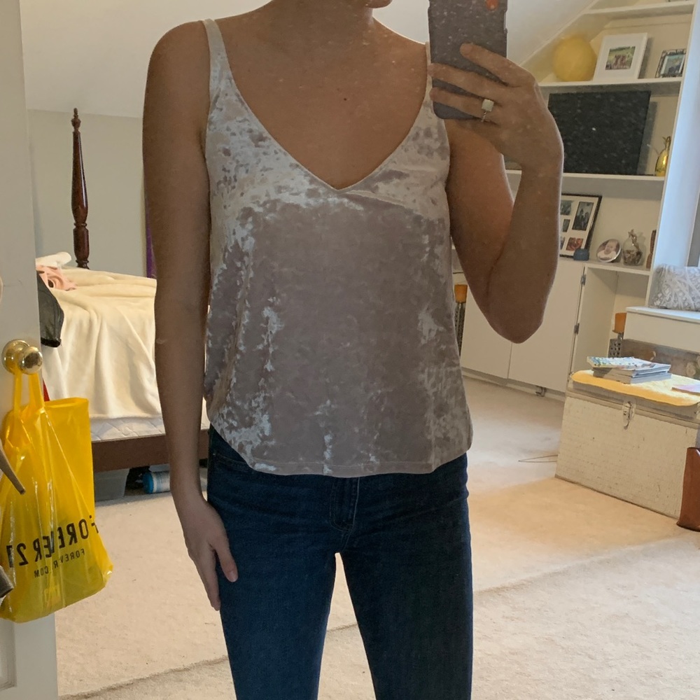 Silver velour tank